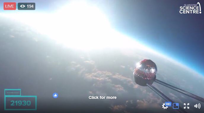 VIDEO: Watch live as Glasgow Science Centre send a Teacake into space ...